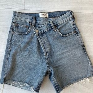 Agolde Criss Cross Cut Off Denim Shorts Size 22
